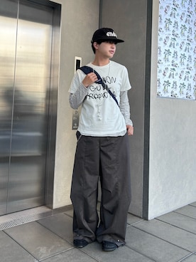 「EPNK（イーピーエヌケー）のアイテム」を使った、りくおさん（メンズ・165cm）の春コーディネート