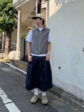 「Elanque（エランク）のアイテム」を使った、りくおさん（メンズ・165cm）の夏コーディネート