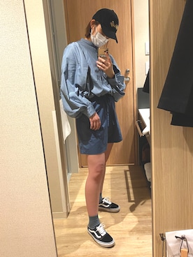 「NERDY（ノルディ）のアイテム（キャップ）」を使った、시호(shiho)さん（レディース・165cm）の夏コーディネート