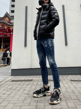 「BLACK LABEL CRESTBRIDGE（ブラックレーベル・クレストブリッジ）のアイテム（スウェット）」を使った、griさん（メンズ・171cm）の冬コーディネート