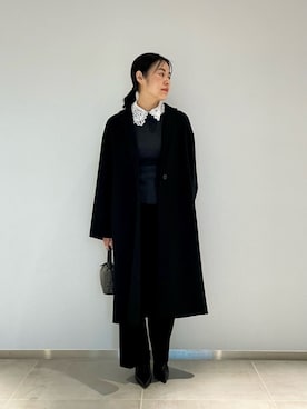 「ベーシック/トラッド」｜「アイテム（チェスターコート）」を使った、NAOKOさん（レディース・159cm）の冬コーディネート