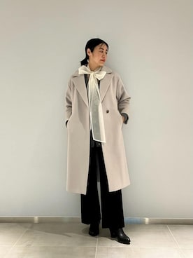 「ベーシック/トラッド」｜「アイテム（チェスターコート）」を使った、NAOKOさん（レディース・159cm）の秋コーディネート