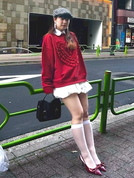 「CA4LA（カシラ）のアイテム（帽子）」を使った、saitoumoeさん（レディース・156cm）の春コーディネート