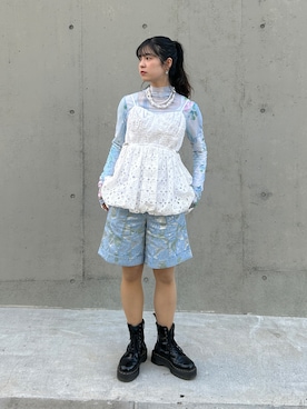「アイテム（チュニック）」を使った、saitoumoeさん（レディース・156cm）の秋コーディネート