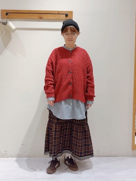 「アイテム（チュニック、ブルー系）」を使った、やぎこさん（レディース・161cm）の秋コーディネート