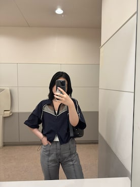 「アイテム（ナイロンジャケット）」を使った、Miyuさん（レディース・155cm）の秋コーディネート