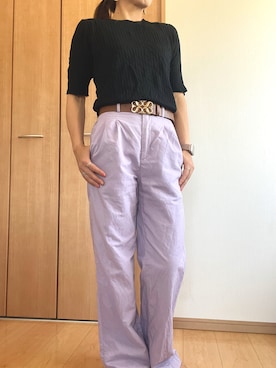 「アイテム（ベルト）」を使った、keroriinさん（レディース・163cm）の秋コーディネート