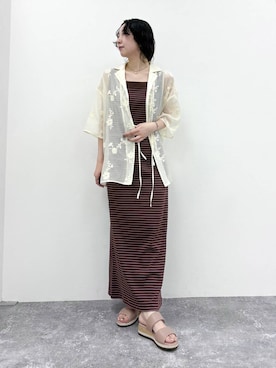 「HIMIKO（ヒミコ）のアイテム」を使った、ayaさん（レディース・158cm）の夏コーディネート