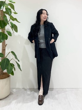 「HIMIKO（ヒミコ）のアイテム（ローファー）」を使った、ayaさん（レディース・158cm）の秋コーディネート