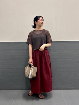 「コクーンスカート」｜sasakiさん（レディース・161cm）の夏コーディネート