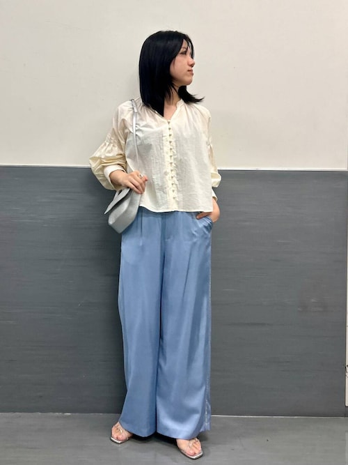 セール】ボタンデザインショートシャツブラウス（シャツ