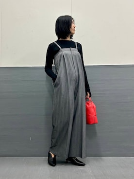 「アイテム（オールインワン・サロペット、グレー系）」を使った、sasakiさん（レディース・161cm）の夏コーディネート