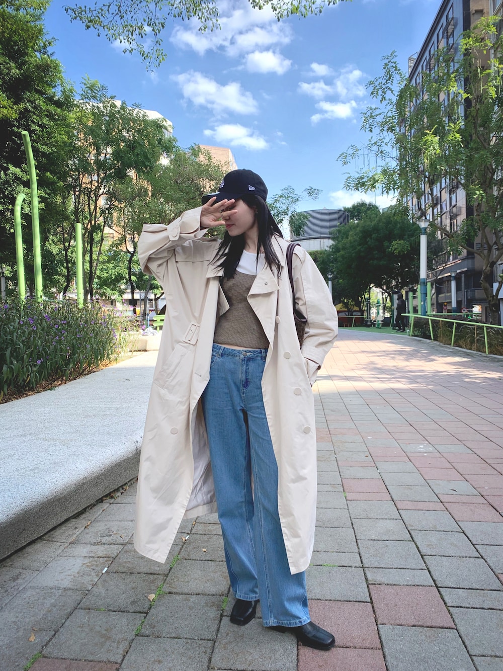 「ファッションを楽しもう、おでかけコーデ、アウターコーデ、おしゃれさんと繋がりたい、冬ファッション、着回しコーデ、キャップ」｜「ZARAのアイテム（ベスト、ブラウン系）」を使った、ruby_179さん（レディース・179cm）の秋コーディネートの1枚目の写真