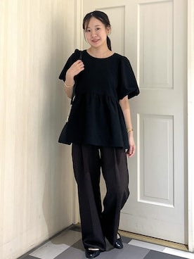 「運動会コーデ」｜「アイテム（バレエシューズ）」を使った、ななこさん（レディース・151cm）の秋コーディネート