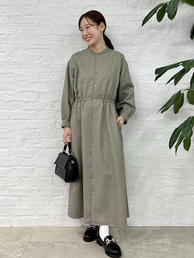 「ロング」｜「アイテム（ローファー）」を使った、ななこさん（レディース・151cm）の秋コーディネート