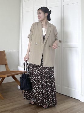 「ROPE' PICNIC（ロペピクニック）のアイテム」を使った、ななこさん（レディース・151cm）の春コーディネート