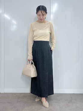 「アイテム（スカート）」を使った、ななこさん（レディース・151cm・20代）の秋コーディネート