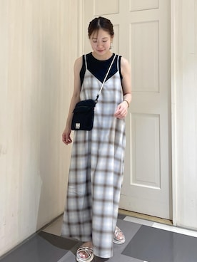 「混合」｜ななこさん（レディース・151cm）の夏コーディネート
