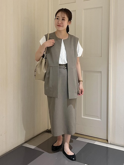 ２着セット（黒・ベージュ）　タックアイラインスカート　ロペ 2着セット（黒・ベージュ） タックアイラインスカート ロペ