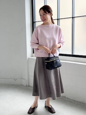 「ROPE' PICNIC（ロペピクニック）のバニティショルダーバッグ（ショルダーバッグ）」を使った、ななこさん（レディース・151cm）の秋コーディネート