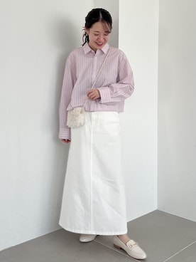「ロング」｜「アイテム（ローファー）」を使った、ななこさん（レディース・151cm）の冬コーディネート
