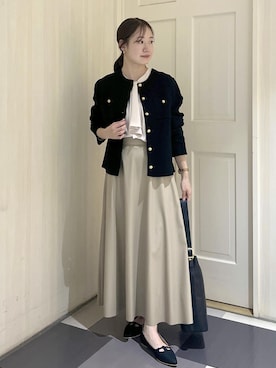 「アイテム（カーディガン/ボレロ）」を使った、ななこさん（レディース・151cm・20代）の秋コーディネート