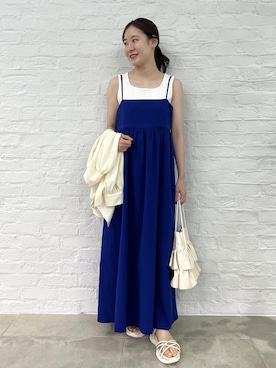 「ロング」｜「アイテム（タンクトップ）」を使った、ななこさん（レディース・151cm）の夏コーディネート