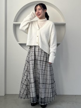 「マキシ」｜「アイテム（ブーツ）」を使った、ななこさん（レディース・151cm）の冬コーディネート