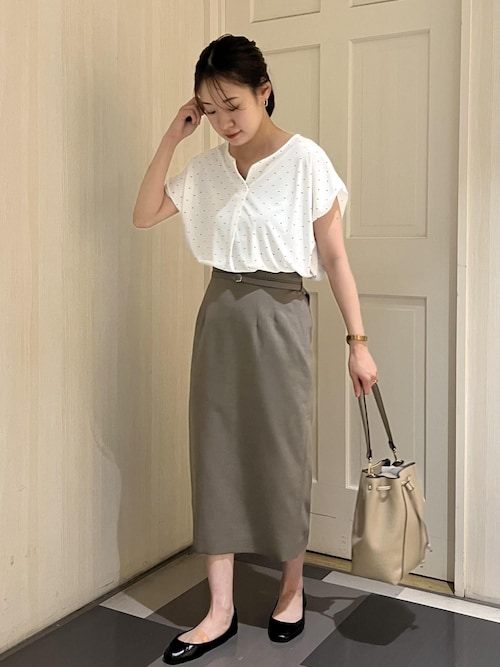 UV対応】【リネンライク・シリーズ】アイラインスカート/通勤