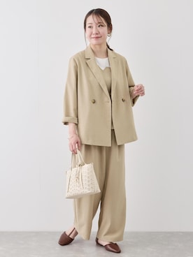 「ROPE' PICNIC（ロペピクニック）のアイテム」を使った、ななこさん（レディース・151cm）の春コーディネート