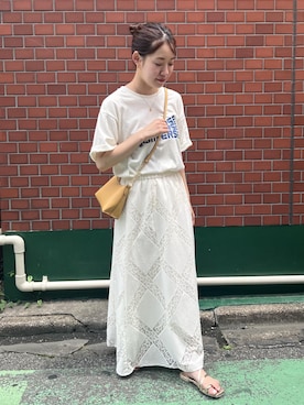「アイテム（スカート）」を使った、ななこさん（レディース・151cm・20代）の夏コーディネート