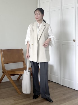 「ROPE' PICNIC（ロペピクニック）のアイテム」を使った、ななこさん（レディース・151cm）の春コーディネート