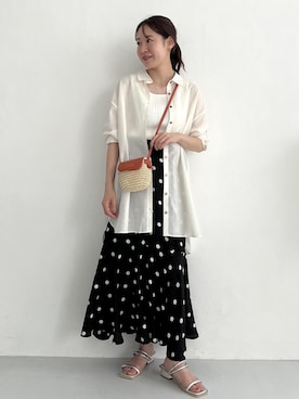 「ロング」｜「アイテム（タンクトップ）」を使った、ななこさん（レディース・151cm）の夏コーディネート