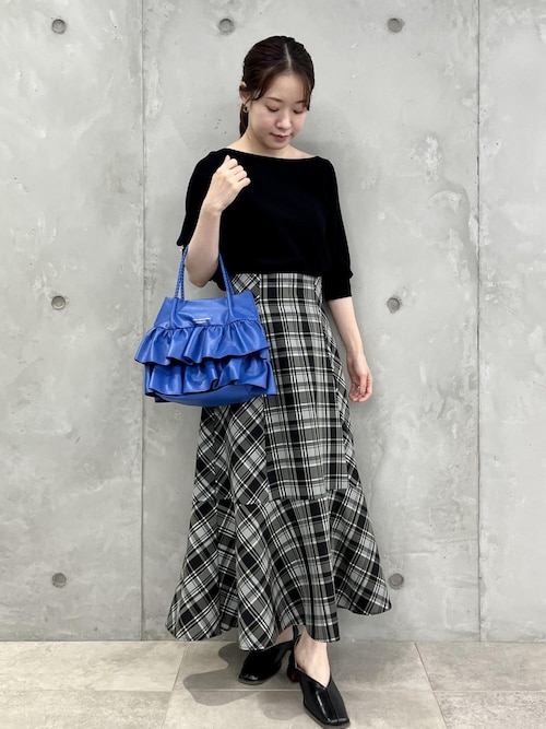 セール】ダブルフリルメッシュハンドルミドルトートバッグ（トート