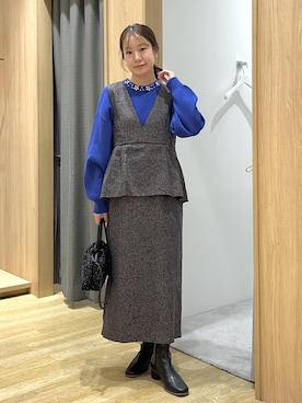 「アイテム（ジャンパースカート）」を使った、ななこさん（レディース・151cm・20代）の冬コーディネート