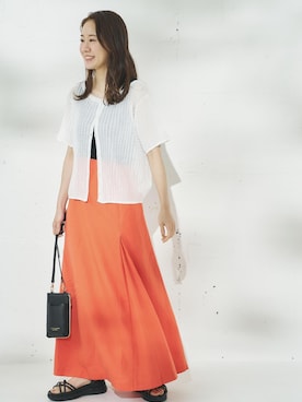 「ロング」｜「アイテム（タンクトップ）」を使った、ななこさん（レディース・151cm）の春コーディネート