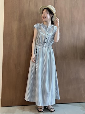 「ショッピング」｜「アイテム（帽子）」を使った、ななこさん（レディース・151cm）の春コーディネート
