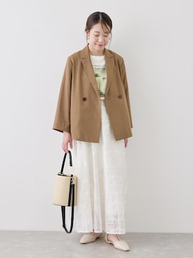 「ROPE' PICNIC（ロペピクニック）のアイテム」を使った、ななこさん（レディース・151cm）の春コーディネート