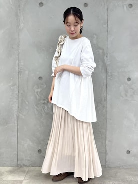 「ロング」｜「アイテム（ローファー）」を使った、ななこさん（レディース・151cm）の秋コーディネート