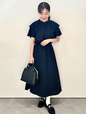 「ロング」｜「アイテム（ローファー）」を使った、ななこさん（レディース・151cm）の秋コーディネート
