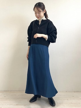 「オフィス」｜「アイテム（ブーツ）」を使った、ななこさん（レディース・151cm）の秋コーディネート