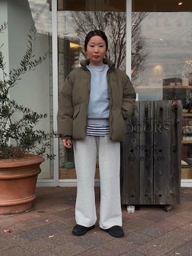 「FORK&SPOON」｜「アイテム（スウェットパンツ）」を使った、Sayakaさん（レディース・150cm）の冬コーディネート