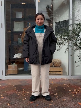 「アイテム（オールインワン・サロペット）」を使った、Sayakaさん（レディース・150cm）の秋コーディネート