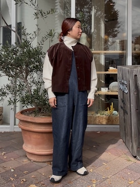 「アイテム（ベスト）」を使った、Sayakaさん（レディース・150cm・30代）の秋コーディネート