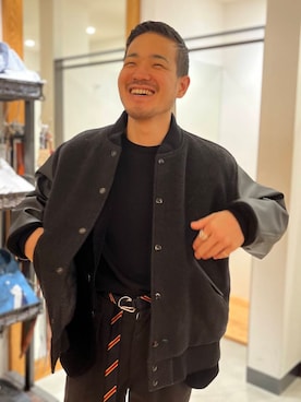 「アイテム（スタジャン）」を使った、YAMASHITAさん（メンズ・167cm）の秋コーディネート