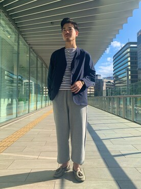 「URBAN RESEARCH（アーバンリサーチ）のアイテム（スウェットパンツ）」を使った、YAMASHITAさん（メンズ・167cm）の秋コーディネート