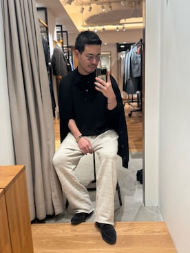 「アイテム（スウェットパンツ）」を使った、YAMASHITAさん（メンズ・167cm）の秋コーディネート