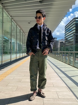 「URBAN RESEARCH（アーバンリサーチ）のアイテム（デニムジャケット）」を使った、YAMASHITAさん（メンズ・167cm）の夏コーディネート