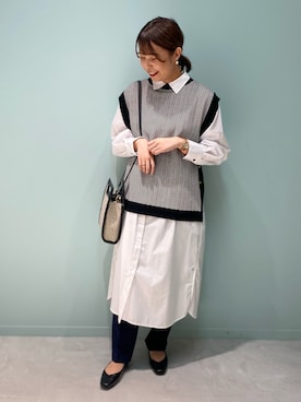 「Te chichi（テチチ）のアイテム（シャツワンピース）」を使った、ERIKAさん（レディース・157cm）の冬コーディネート