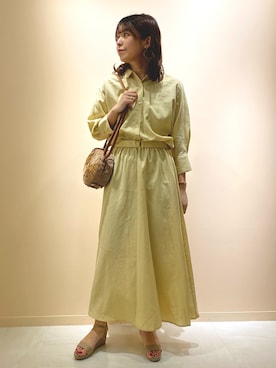 「Te chichi（テチチ）のアイテム（シャツワンピース）」を使った、ERIKAさん（レディース・157cm）の春コーディネート